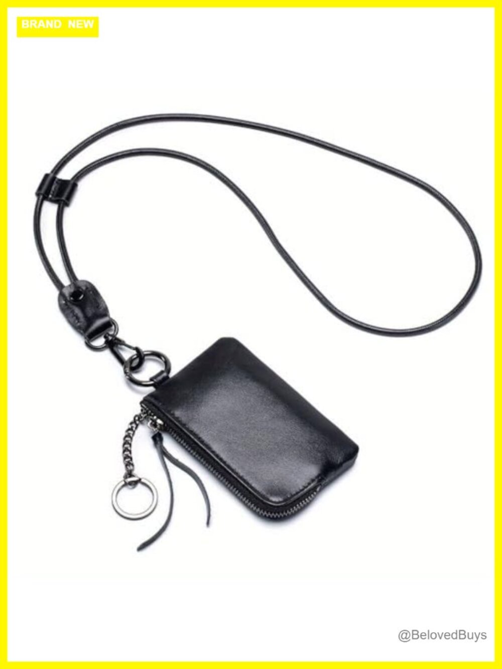 Faux Leather Neck Wallet Mini Coin Purse Keychain Card Holder Soft Compact